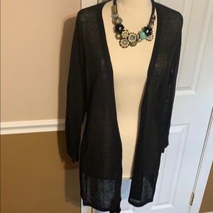 J. Jill linen blend open front long cardigan MP